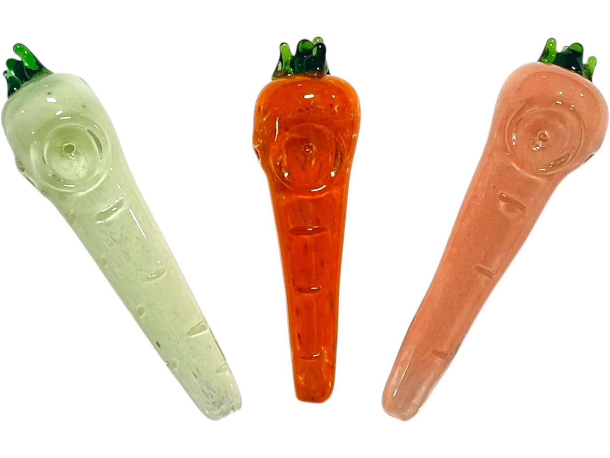 H51 5" Carrot Frit Handpipe Assorted Colors 5ct