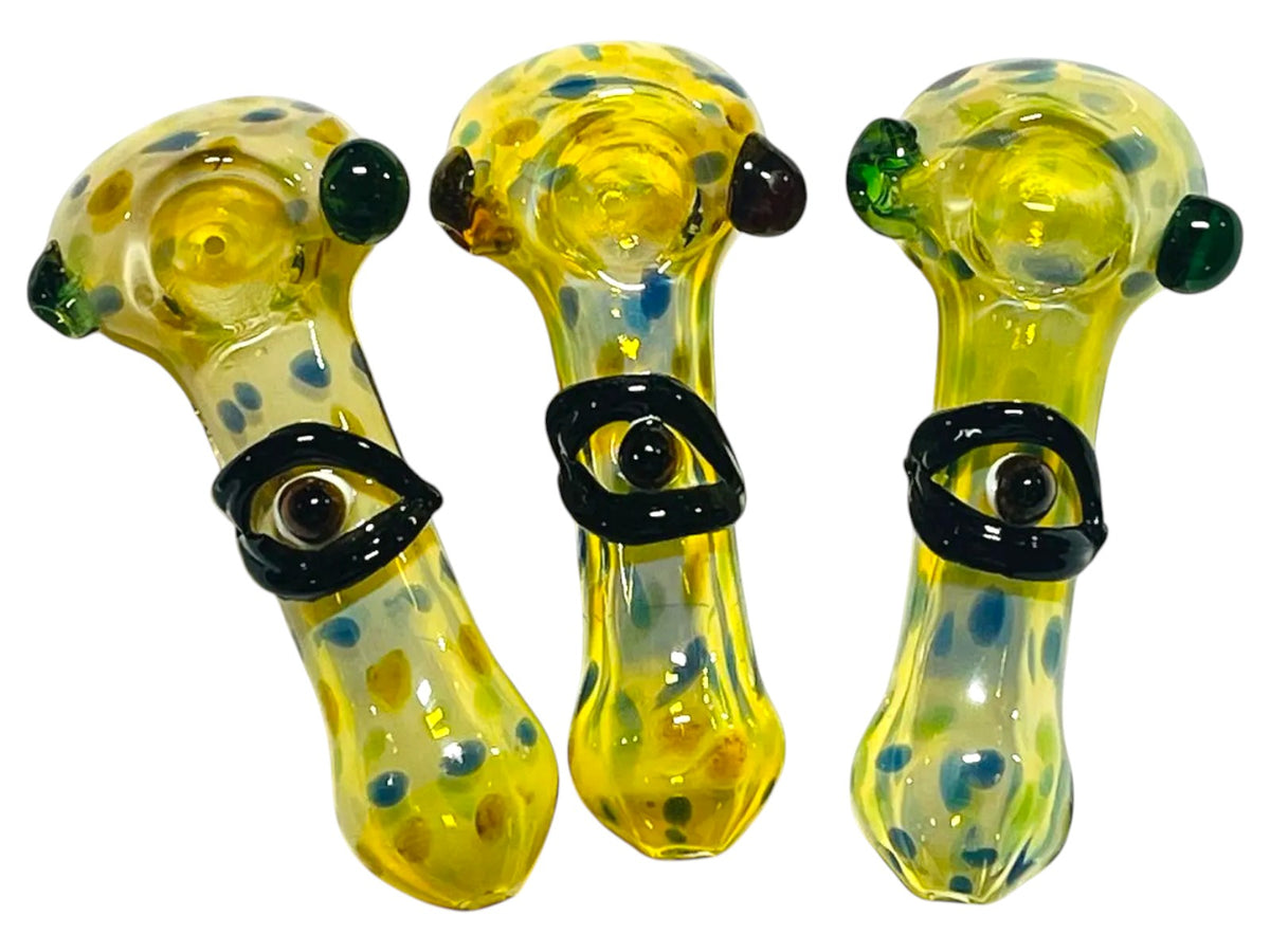 H50 4" Fumed Devils Eye Handpipe Assorted Colors 5ct