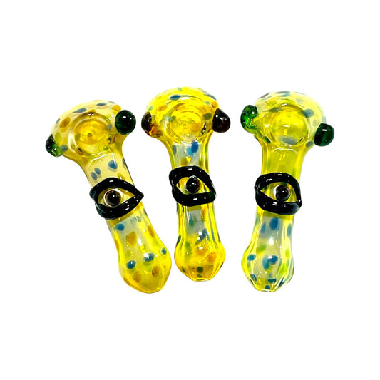 H50 4" Fumed Devils Eye Handpipe Assorted Colors 5ct
