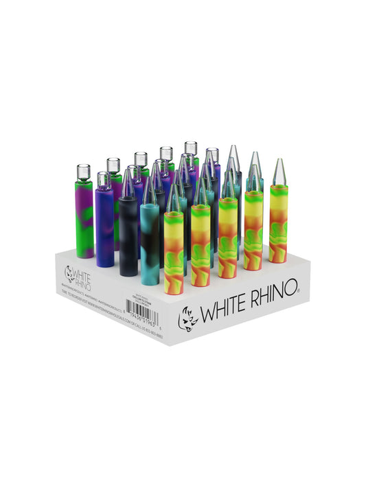 WHITE RHINO CHILLUM TO STRAW ORIGINAL -25ct DISPLAY (PYREX)