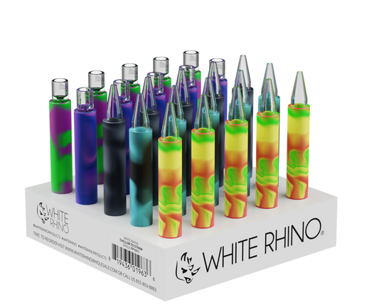 WHITE RHINO CHILLUM TO STRAW ORIGINAL -25ct DISPLAY (PYREX)