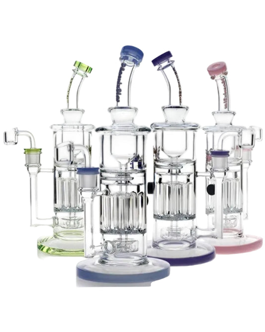 SS3 PHX564 12" Glycerin w/ Arm Pillar Perc & Showerhead Perc Assorted Colors