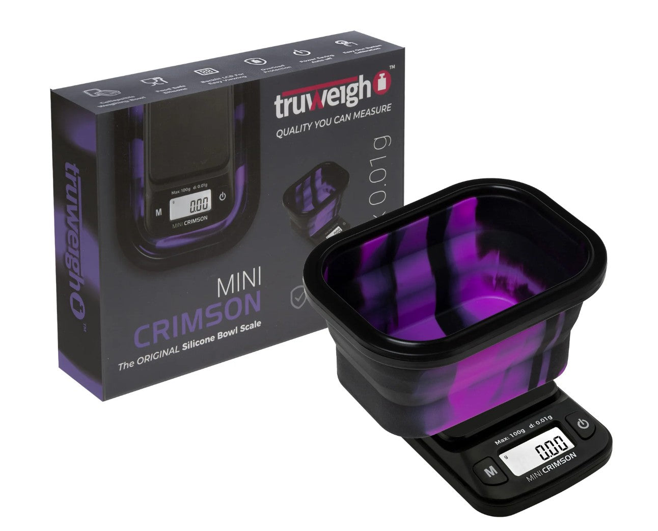 Truweigh Mini Crimson Scale Collapsible Bowl 100g 0.01g