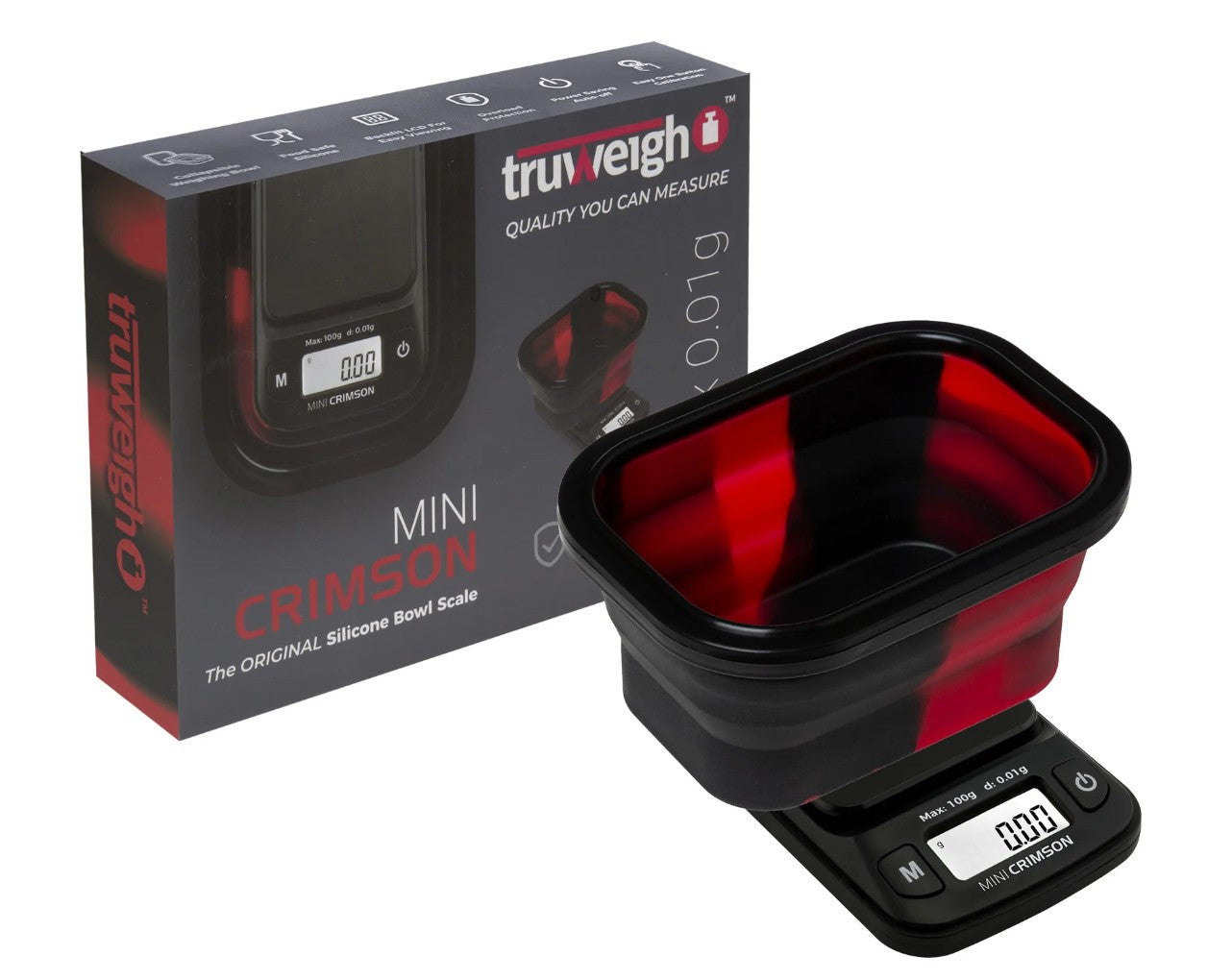 Truweigh Mini Crimson Scale Collapsible Bowl 100g 0.01g