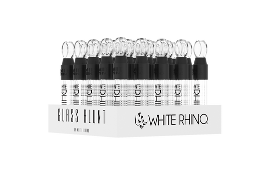 WHITE RHINO GLASS BLUNT TWIST - 12ct DISPLAY