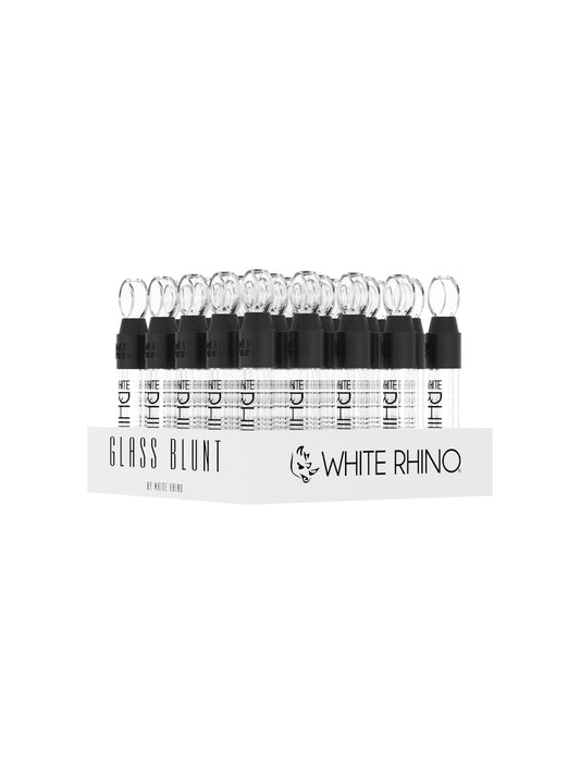 WHITE RHINO GLASS BLUNT SLIDER - 25ct DISPLAY