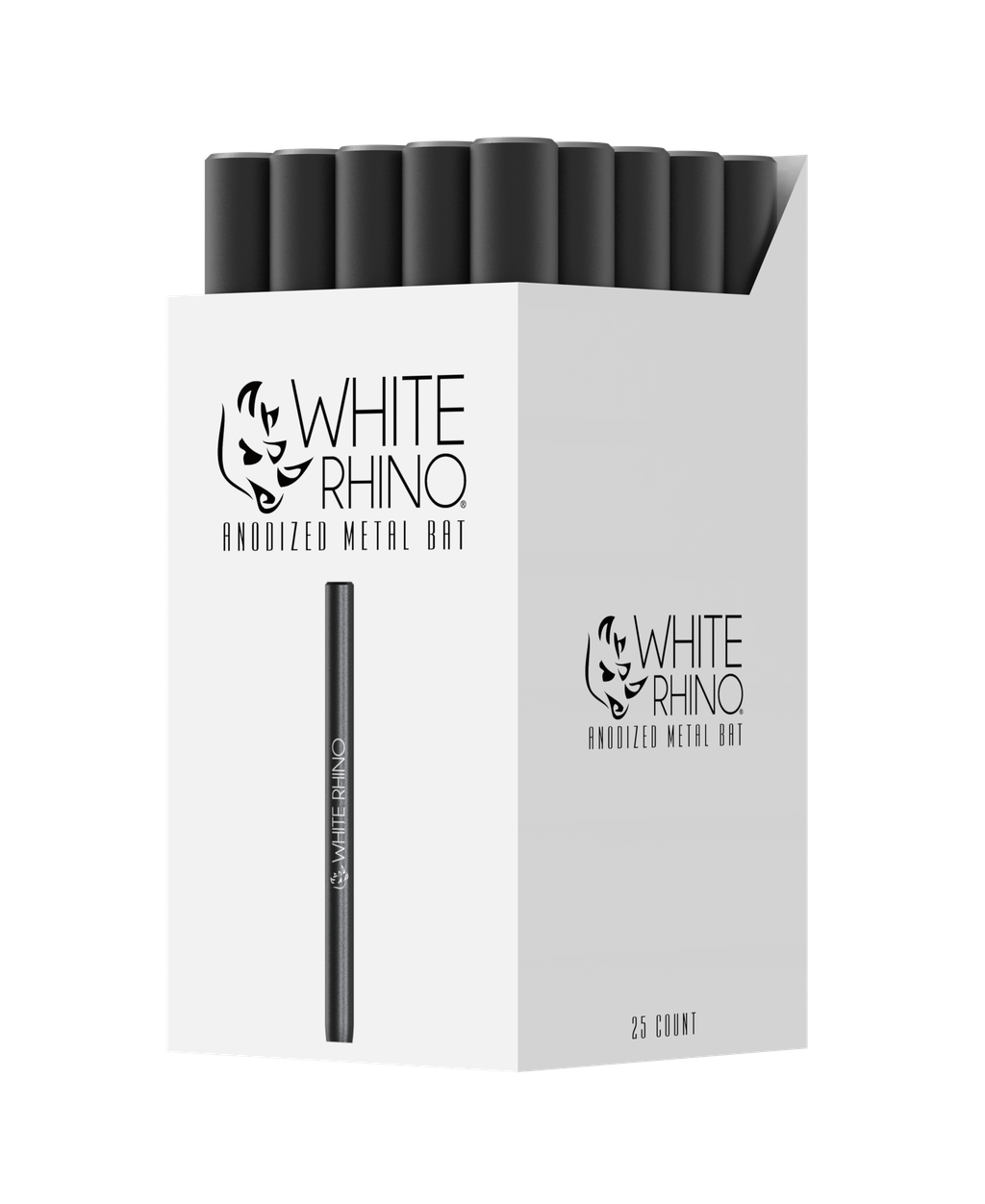 WHITE RHINO ANODIZED METAL BAT BLACK -25ct DISPLAY