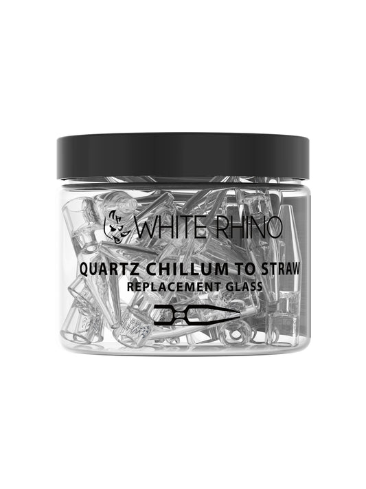 White Rhino Quartz Chillum to Straw Replacement Tips - 25CT Jar
