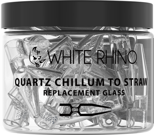 White Rhino Quartz Chillum to Straw Replacement Tips - 25CT Jar