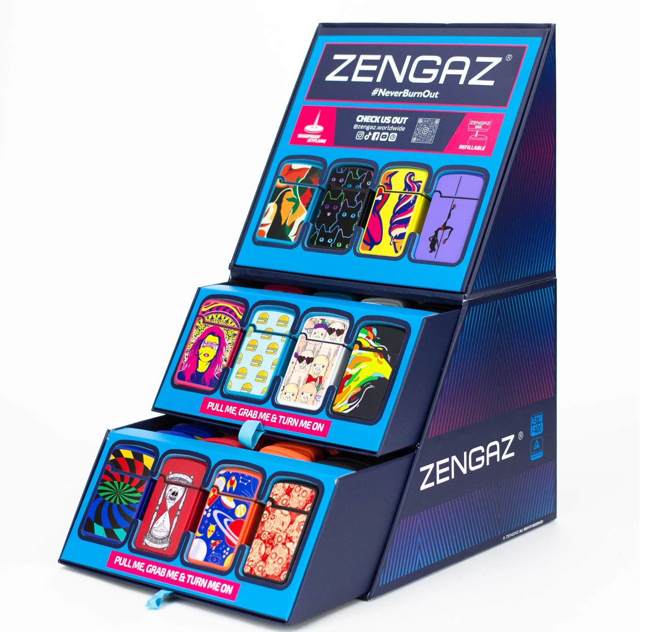 ZENGAZ®| Royal Jet flame Torch lighter Display of 48 [ZL-12]