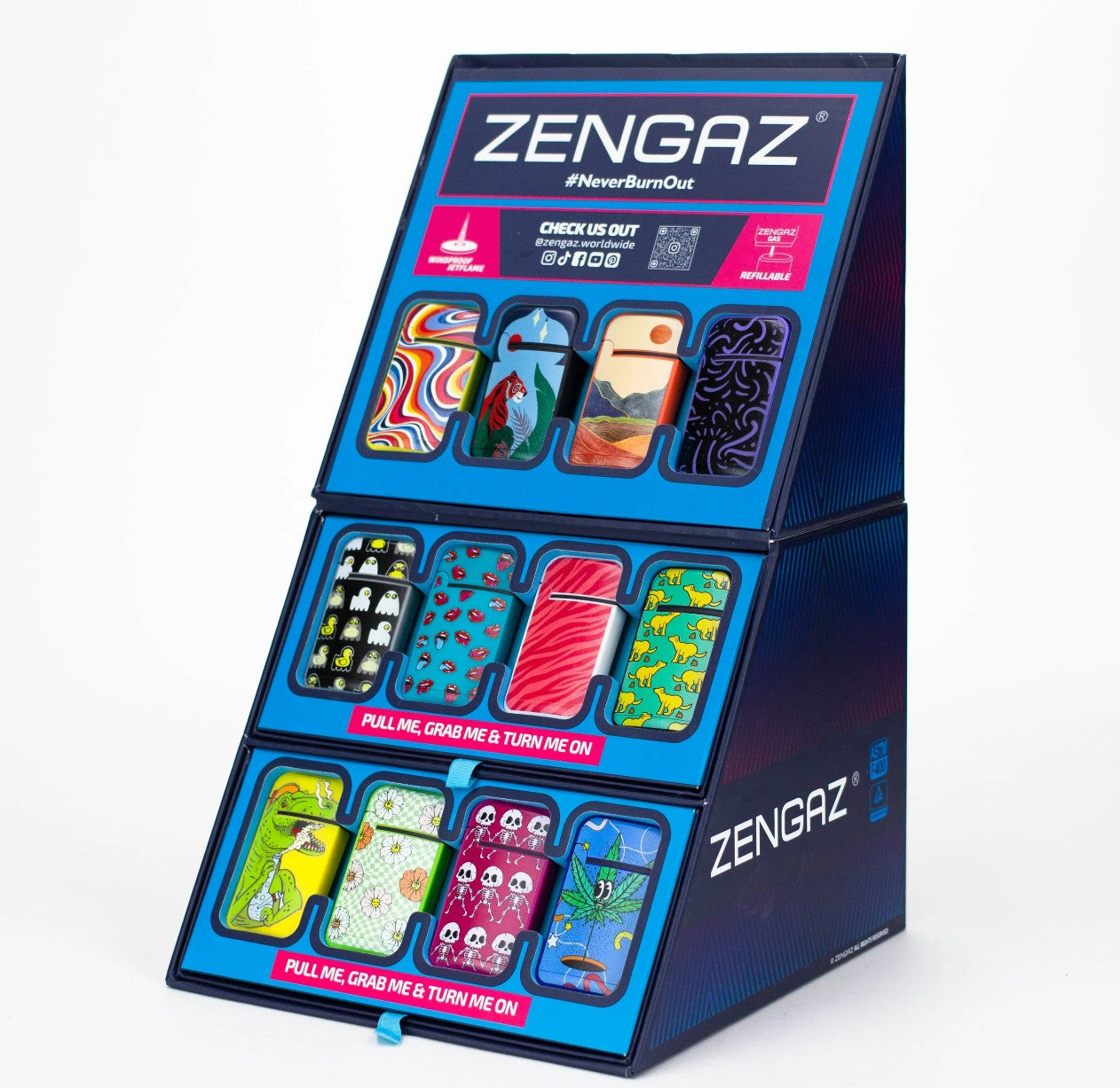 ZENGAZ®| Mega Jet flame Torch lighter Display of 48 [ZL-13]