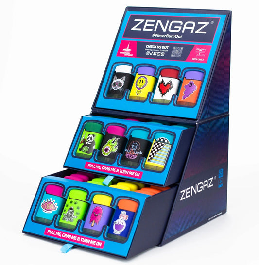 ZENGAZ®| Wing Jet flame Torch lighter Display of 48 [ZL-3]